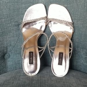 Silver Crystal Strappy Heels